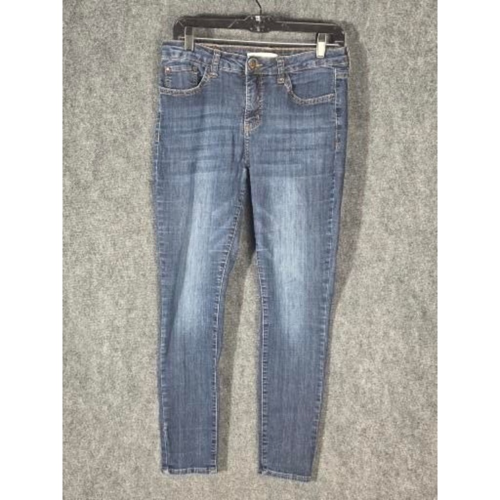 !iT Tiffany Skinny Jeans Womens 12 Blue Medium Wash Denim Stretch Mid Rise Work